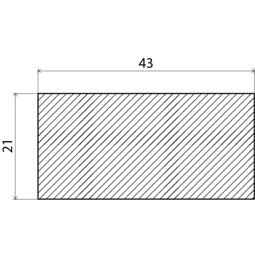 Planhyvlad obehandlad furu 21 mm 21x43 mm, Löpmeter