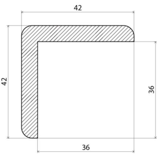 Hörnlist vitmålad furu 43x43 mm, 2700 mm