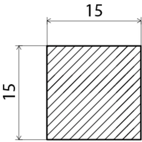 Planhyvlad obehandlad furu 15 mm 15x15 mm, 1000 mm