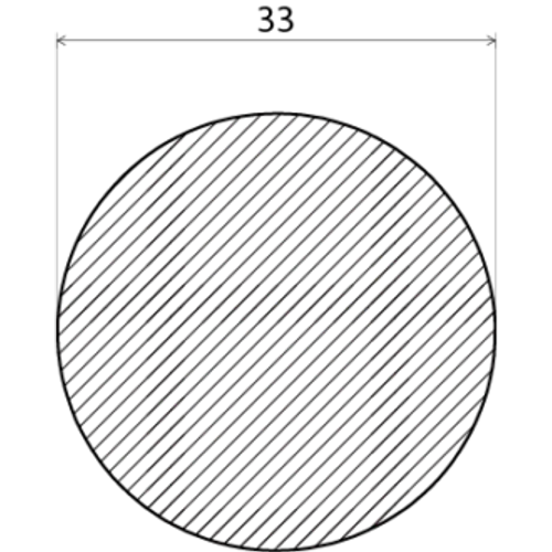 Rundstav obehandlad furu 33 mm, Löpmeter