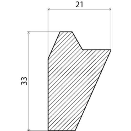 Enkelskugglist obehandlad furu 21x33 mm, Löpmeter