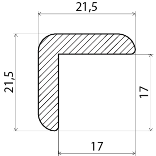 Hörnlist vitmålad furu 21x21 mm, 2700 mm