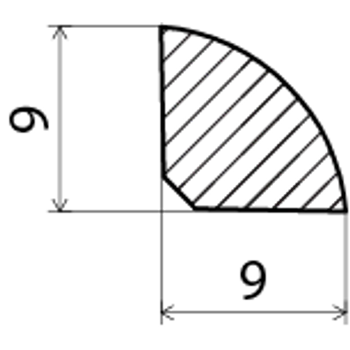 Kvartstav obehandlad furu 9x9 mm, 2400 mm