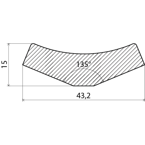 Bråttlist vitmålad furu 15x43 mm, 4400 mm