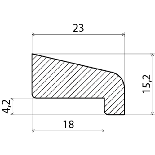 Glaslist vitmålad furu 11x23 mm, 4400 mm