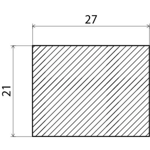 Planhyvlad obehandlad furu 21 mm 21x27 mm, Löpmeter