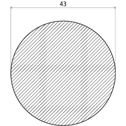 Rundstav obehandlad furu 43 mm, Löpmeter
