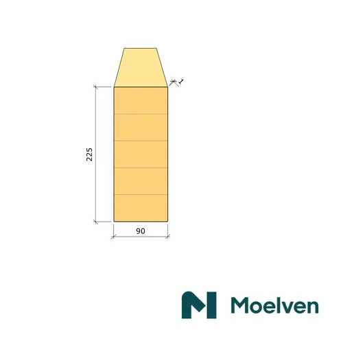 Limträbalk Gran, 90x225 mm 6,0 m