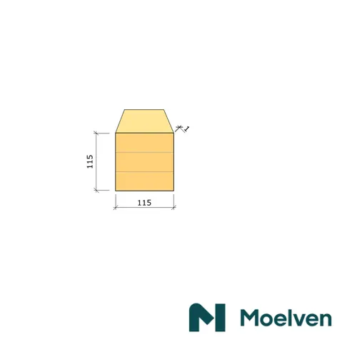 Limträpelare Gran 115x115 mm, 2,5 m, GL30H