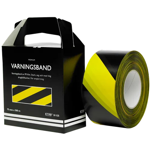 Varningsband/Avspärrningsband 38 Gul/Svart