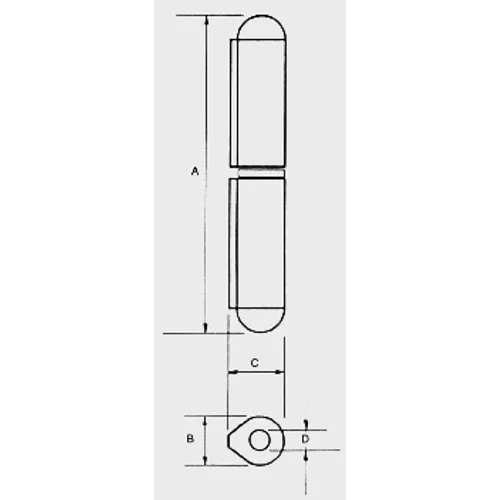 Svetsgångjärn m. järnsprint 150 mm