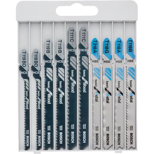 Sticksågsblad set Basic A10 Metall/Trä 10 delar