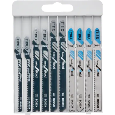 Sticksågsblad set Basic A10 Metall/Trä 10 delar