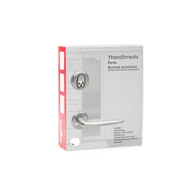 Ytterdörrsats Porto u. låshus Borstad aluminium