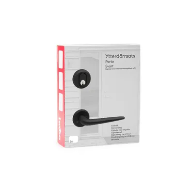 Ytterdörrsats Porto u. låshus Svart