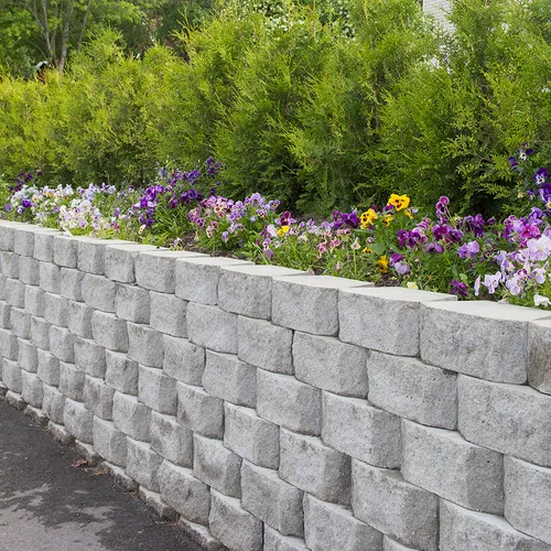 Mursten Megastone rundhuggen  385x220x150 mm, Grå