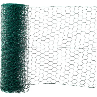 Sexkantnät plastbelagt grönt, 10 m 750x25x1,0 mm