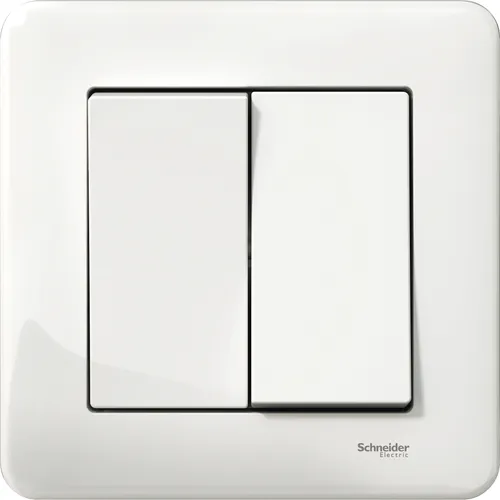 Strömbrytare Exxact infälld Kron tvåkretsar, Vit