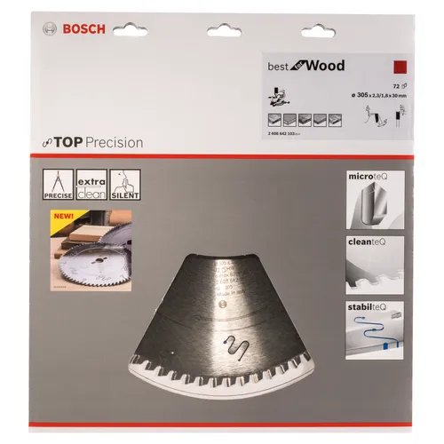 Cirkelsågklinga Top Precision Trä 305/30 mm, 72T