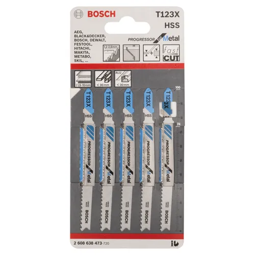 Sticksågsblad T 123 XF Metall 100 mm, 5-pack