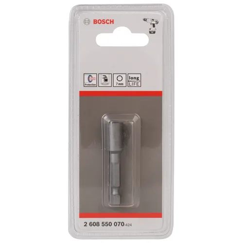 Sexkantshylsa m. magnet 7 mm