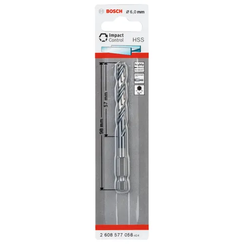 Metallborr HSS Impact 6 mm, 1-pack