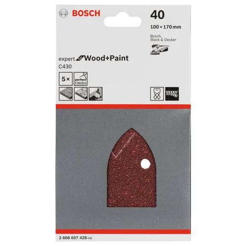 Slippapper C430 Delta 95x135 mm K40, 5-pack