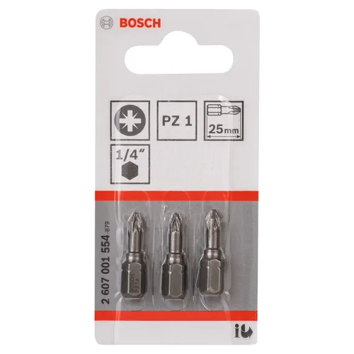 Bits PZ 25 mm Extra Hard PZ1, 3-pack