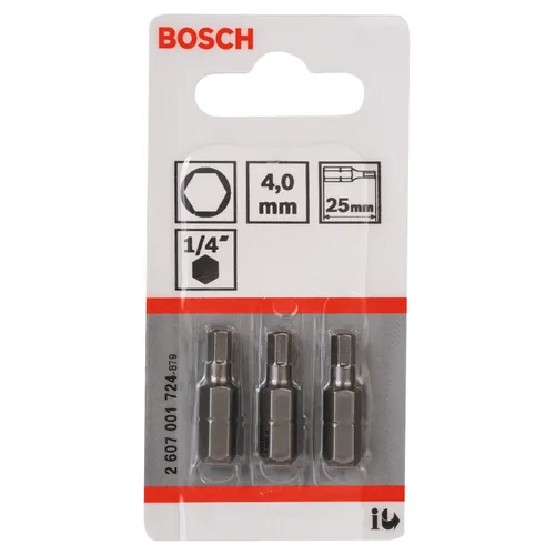 Bits Sexkant 25mm Extra Hard 4 mm, 3-pack