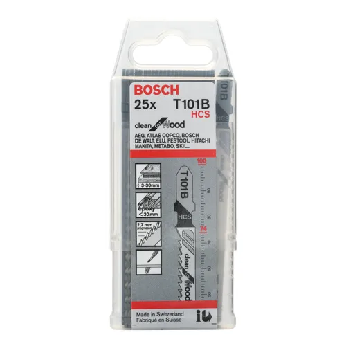 Sticksågsblad T 101 B Clean Trä 100 mm, 25-pack