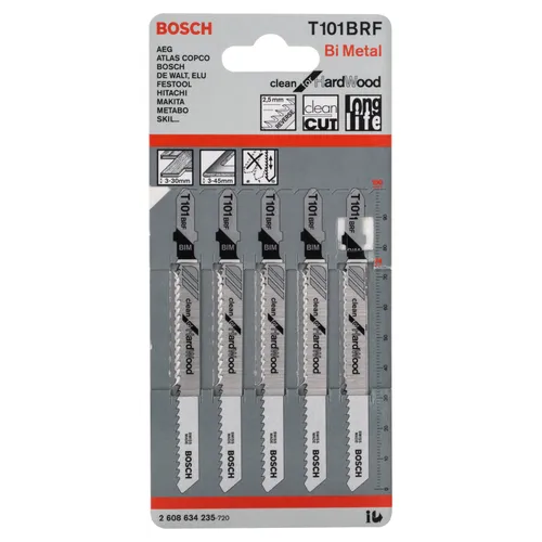 Sticksågsblad T 101 BRF Clean Trä omvänd 100 mm, 5-pack