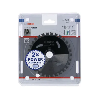 Cirkelsågklinga Standard f. batteridrift, Metall 136/20 mm, 30T