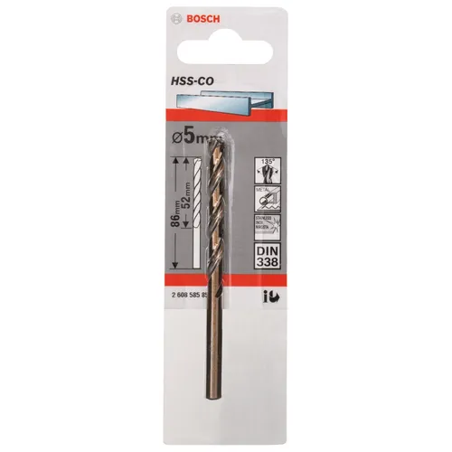 Metallborr HSS-CO 5,0x52/86 mm, 1-pack