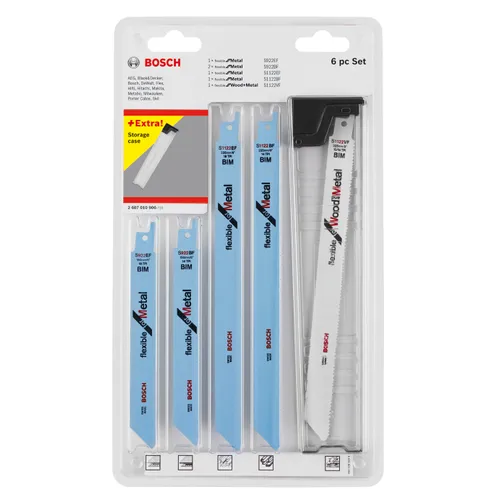 Tigersågsblad set Trä/Metall, 6 delar