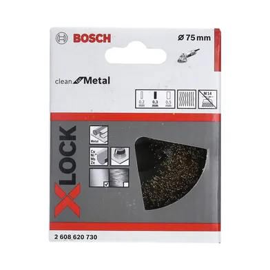 Ståltrådsborst X-LOCK Metall Ø 75 mm, Vågad mässing