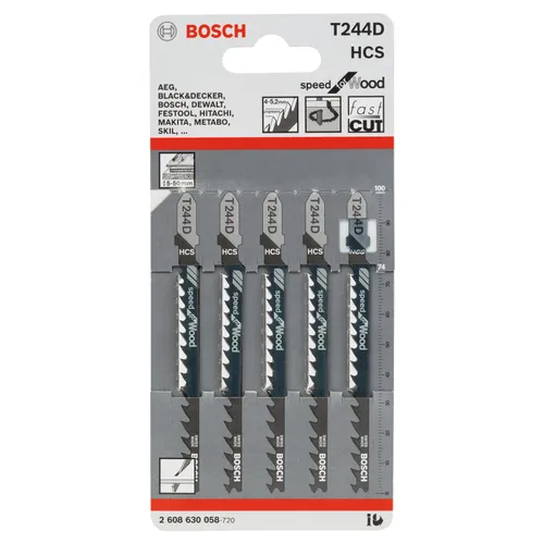 Sticksågsblad T 244 D Speed Trä 100 mm, 5-pack