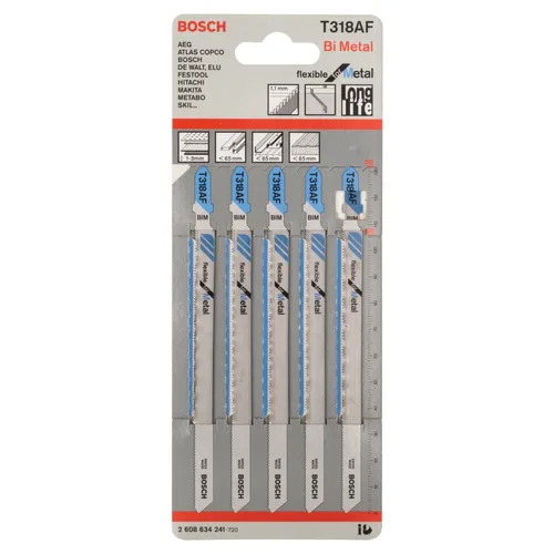 Sticksågsblad T 318 AF Flexible Metall 132 mm, 3-pack