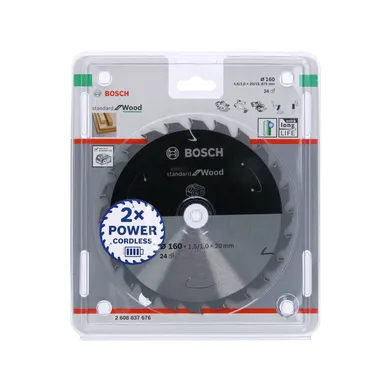 Cirkelsågklinga Standard f. batteridrift, Trä 160/20 mm, 24T