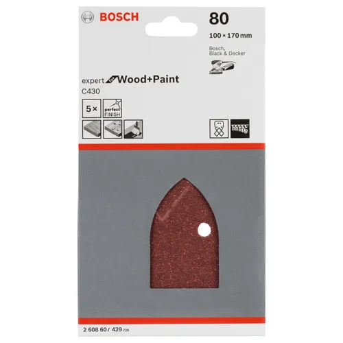 Slippapper C430 Delta 95x135 mm K80, 5-pack