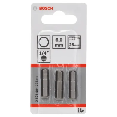Bits Sexkant 25mm Extra Hard 6 mm, 3-pack