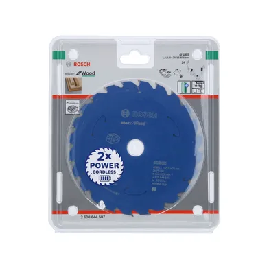 Cirkelsågklinga Expert f. batteridrift, Trä 165/20 mm, 24T