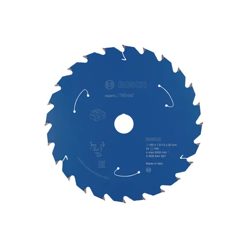 Cirkelsågklinga Expert f. batteridrift, Trä 165/20 mm, 24T