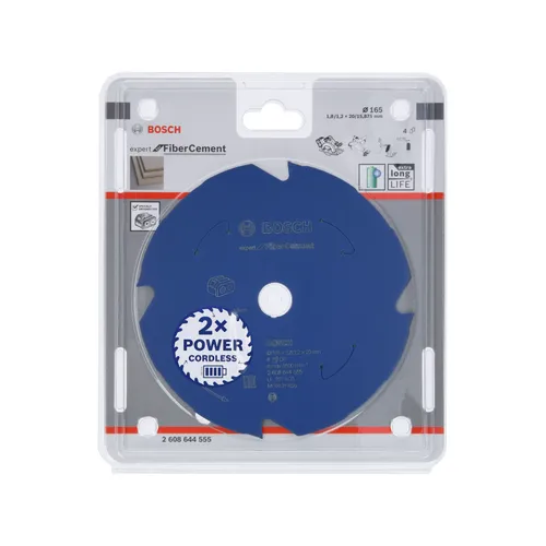 Cirkelsågklinga Expert f. batteridrift, Fibercement 165/20 mm, 4T