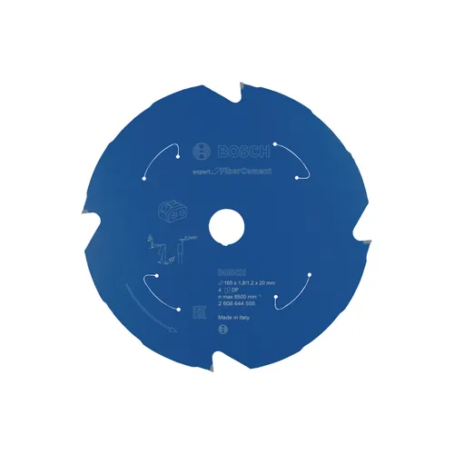 Cirkelsågklinga Expert f. batteridrift, Fibercement 165/20 mm, 4T