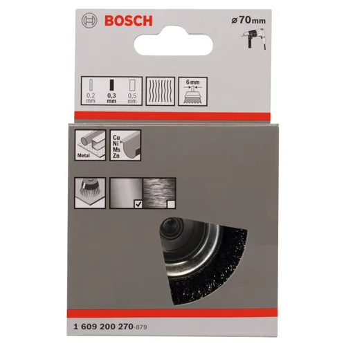 Koppstålborste, Ø 6 mm skaft Ø 75 mm, Grov