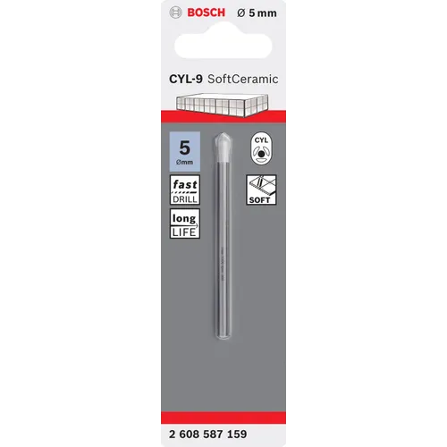 Kakelborr CYL-9 Ceramic 5x70 mm