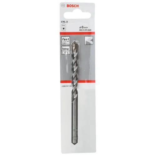 Betongborr silver CYL-3 8x120 mm