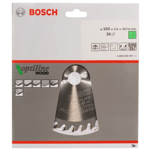 Cirkelsågklinga Optiline Trä 160/16 mm, 36T