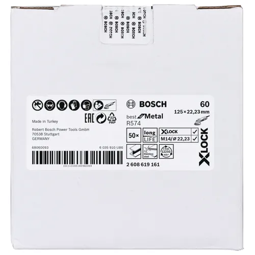 Fiberslipskiva X-LOCK Metall 125 mm, K60