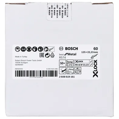 Fiberslipskiva X-LOCK Metall 125 mm, K60